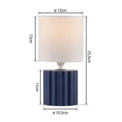 JUST LIGHT Tischleuchte LINX blau Stiffschirm weiß einflammig