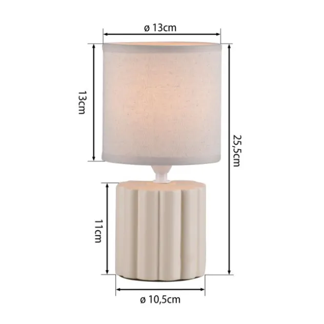 JUST LIGHT Tischleuchte LINX, beige, einflammig E14