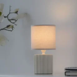 JUST LIGHT Tischleuchte LINX, beige, einflammig E14