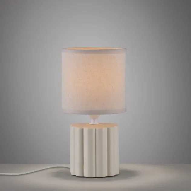JUST LIGHT Tischleuchte LINX, beige, einflammig E14