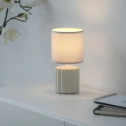 JUST LIGHT Tischleuchte LINX, beige, einflammig E14