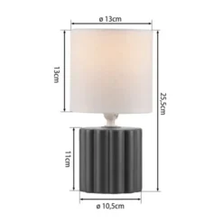 JUST LIGHT Tischleuchte LINX, grau einflammig E14