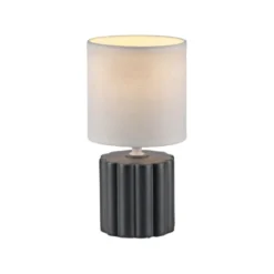 JUST LIGHT Tischleuchte LINX, grau einflammig E14