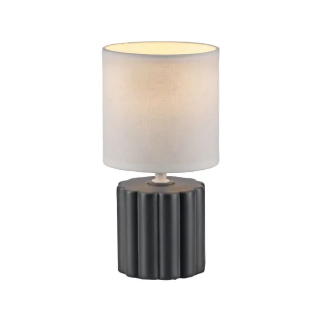 JUST LIGHT Tischleuchte LINX, grau einflammig E14