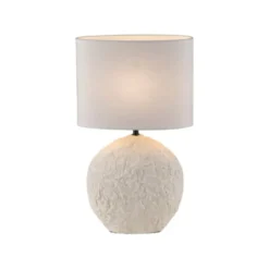 JUST LIGHT Tischleuchte LIVA, vanille Stoffschirm E14