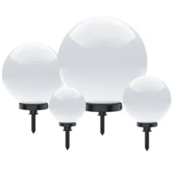 Kugelleuchten 4er-Set, Ø 20 ,30 ,40 und 50 cm, weiß, Außenleuchten,