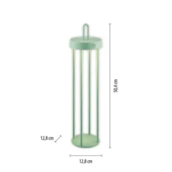 LED Akkulampe Tischleuchte grün 50cm Touchdimmer IP44 Gartenleuchte