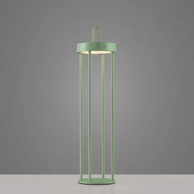 LED Akkulampe Tischleuchte grün 50cm Touchdimmer IP44 Gartenleuchte