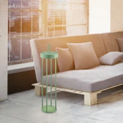 LED Akkulampe Tischleuchte grün 50cm Touchdimmer IP44 Gartenleuchte