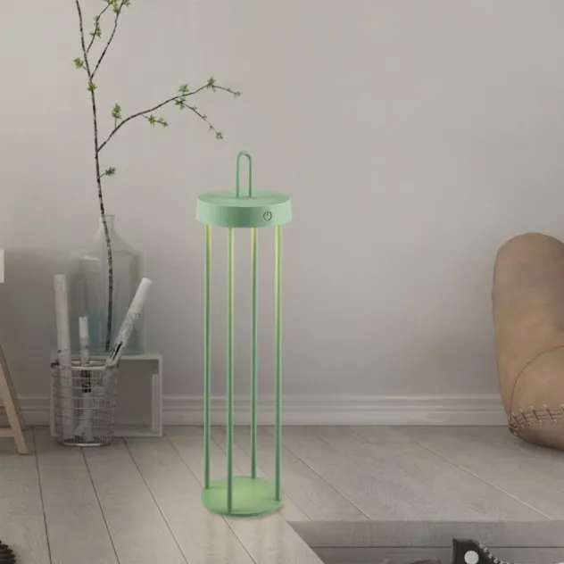 LED Akkulampe Tischleuchte grün 50cm Touchdimmer IP44 Gartenleuchte