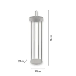 LED Akkulampe Tischleuchte greige 50cm Touchdimmer IP44 Gartenleuchte