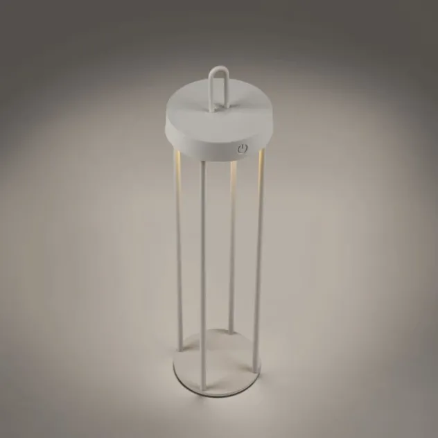 LED Akkulampe Tischleuchte greige 50cm Touchdimmer IP44 Gartenleuchte