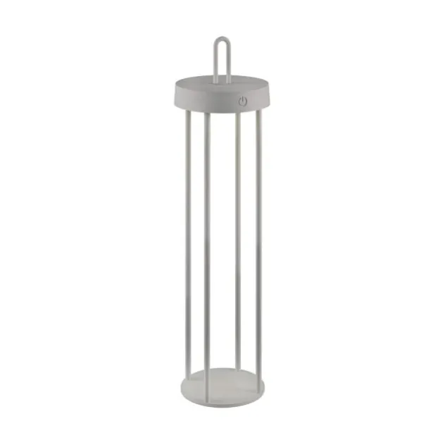 LED Akkulampe Tischleuchte greige 50cm Touchdimmer IP44 Gartenleuchte