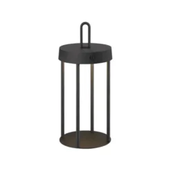 LED Akkulampe Tischleuchte schwarz 28cm Touchdimmer IP44 Gartenleuchte