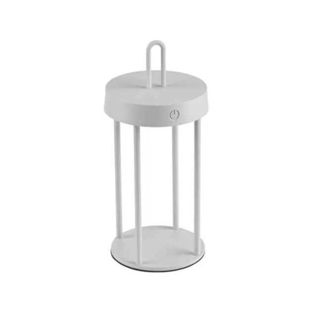 LED Akkulampe Tischleuchte weiß 28cm Touchdimmer IP44 Gartenleuchte