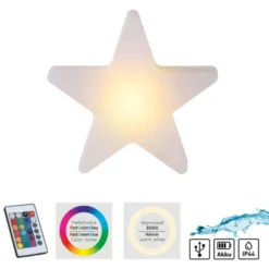 LED Akku Leuchte AKKU-STAR, weiss, klein, Deko-Leuchte Outdoor, IP44, USB-Ladekabel