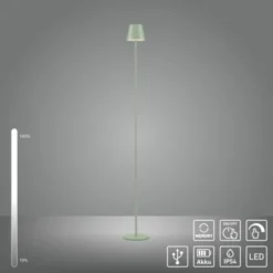 LED Akkuleuchte grün Steh- und Tischleuchte Touchdimmer IP54 Außenbereich
