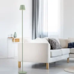 LED Akkuleuchte grün Steh- und Tischleuchte Touchdimmer IP54 Außenbereich