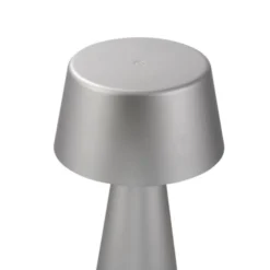 LED Akkuleuchte Tischleuchte silber Touchdimmer IP54 USB Innen-Außenbereich