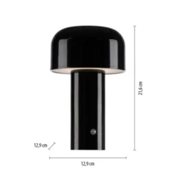 LED Akku Tischleuchte schwarz Pilzform dimmbar per Touch USB