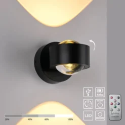 LED Akku Wandleuchte AKKU-CHIA, schwarz,