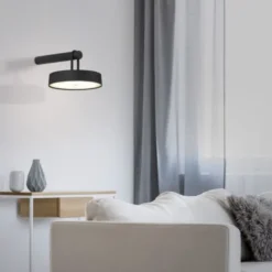 LED Akku Wandleuchte schwarz dimmbar per Touch IP44 Memoryfunktion
