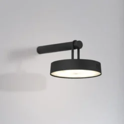 LED Akku Wandleuchte schwarz dimmbar per Touch IP44 Memoryfunktion