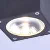 LED-Außenaufbaustrahler, anthrazit, Cube, spritzwassergeschützt,