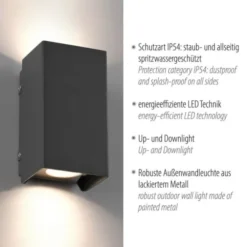 LED Außenleuchte anthrazit IP54 spritzwasserschutz Wandleuchte