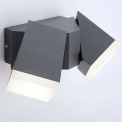 LED-Außenwandleuchte, anthrazit, warmweißes Licht, Schutzart IP54