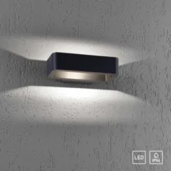 LED-Außenwandleuchte, anthrazit, beidseitig beleuchtet, warmweiß, IP44