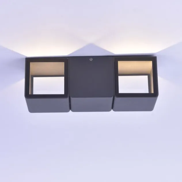 LED-Außenwandleuchte, anthrazit, warmweiß, spritzwassergeschützt, modern