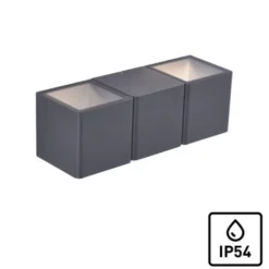 LED-Außenwandleuchte, anthrazit, warmweiß, spritzwassergeschützt, modern