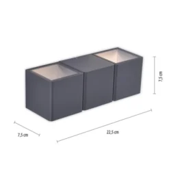 LED-Außenwandleuchte, anthrazit, warmweiß, spritzwassergeschützt, modern