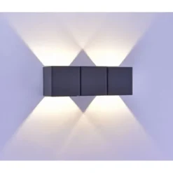 LED-Außenwandleuchte, anthrazit, warmweiß, spritzwassergeschützt, modern