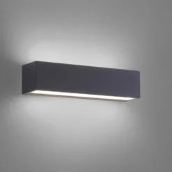 LED Außenwandleuchte, anthrazitfarben, spritzwassergeschützt, warmweiß