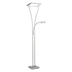 LED Deckenfluter mit Lesearm, modern, dimmbar, Drehdimmer, warmweißes Licht