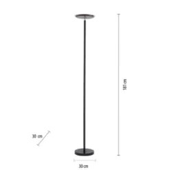 LED-Deckenfluter, schwarz, verstellbaren Fluterkopf, Stehlampe