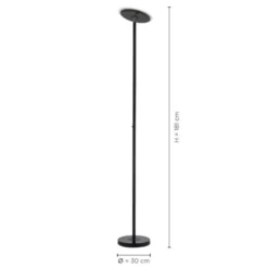 LED-Deckenfluter, schwarz, verstellbaren Fluterkopf, Stehlampe