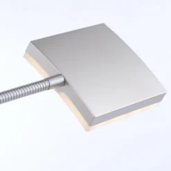 LED-Deckenfluter, stahlfarben, Lesearm, dimmbar, 180cm hoch