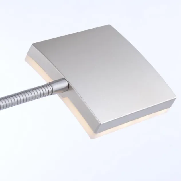 LED-Deckenfluter, stahlfarben, Lesearm, dimmbar, 180cm hoch