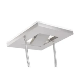 LED-Deckenfluter, stahlfarben, flexible Leseleuchte, warmweißes Licht