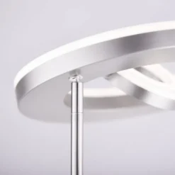 LED-Deckenfluter, stahlfarben, 2-flammig, dimmbar, Drehschalter