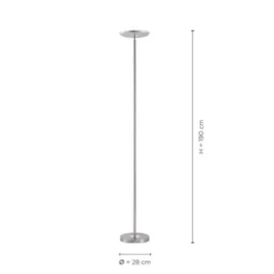 LED-Deckenfluter, stahlfarben, modern, dimmbar. Stehlampe