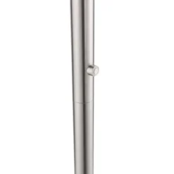 LED-Deckenfluter, stahlfarben, rund, warmweißer Lichtfarbe, Touchdimmer