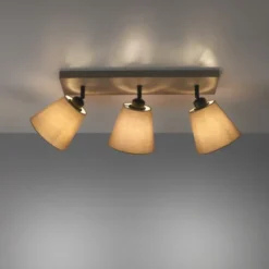 LED Deckenlampe 3 flammig Farbe rechteckig taube drehbar Stoffschirm