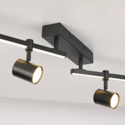 LED Deckenlampe 4 flammig mit LED Board schwarz drehbar Memoryfunktion