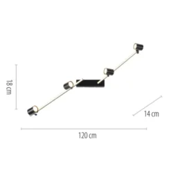 LED Deckenlampe 4 flammig mit LED Board schwarz drehbar Memoryfunktion