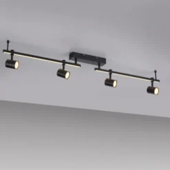 LED Deckenlampe 4 flammig mit LED Board schwarz drehbar Memoryfunktion