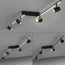 LED Deckenlampe 4 flammig mit LED Board schwarz drehbar Memoryfunktion